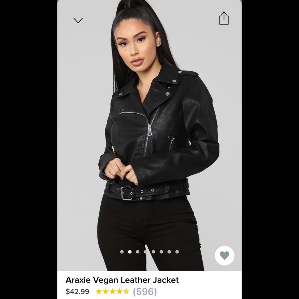 Fashion nova Araxie vegan leather jacket